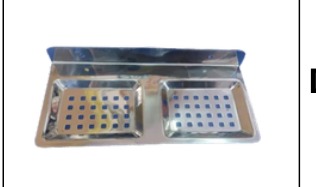 Double Soap Dish Square (S.S) Glossy