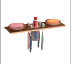 Double Soap Dish with Tumbler 1 Slice (S.S) Rose Gold