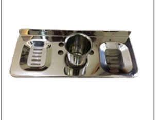 Double Soap Dish with Tumbler 3 Slice (S.S) Square Glossy