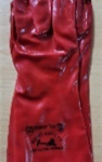 RED SINGLE DEEP PVC GLOVES 18″EN 388 EN407