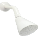 ABS ADJUSTABLE TYPE SHOWER (OVAL), WHITE,COMPLETE WITH SHOWER ARM & FLANGE